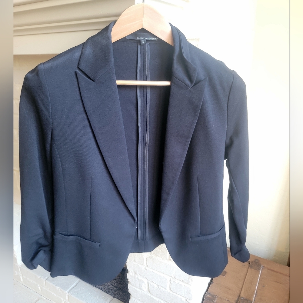 Black Women's Open Front Blazer by Amanda + Chelsea, medium
